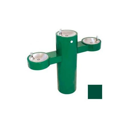 Acorn Controls Murdock Barrier Free, Tri-Level Pedestal Fountain, Lead Free Stainless Steel Bubblers, Green GRQ45